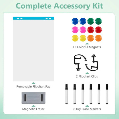 48″ x 36″ Double-Sided Magnetic Dry Erase Board  Includes Flipchart Functionality
