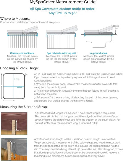 Custom Hot Tub Cover Replacement — Durable EPS Foam Insulation (46″ tapered), Weather-Resistant, 5-Year Warranty