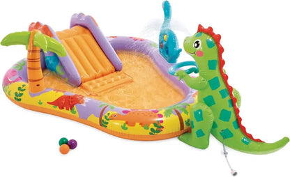 Intex Jungle Adventure Inflatable Play Center  96″ x 78″ x 28″ Kiddie Splash Pool with Water Slide for Toddlers & Backyard Fun