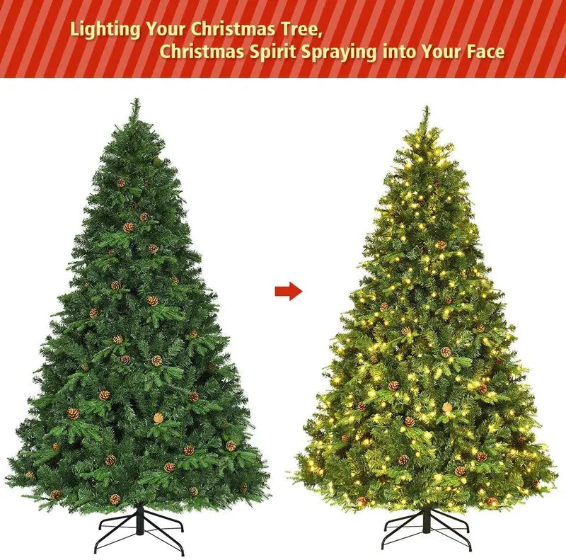 Premium Hinged Pre-Lit Spruce Christmas Tree  540 Warm White LED Lights Included