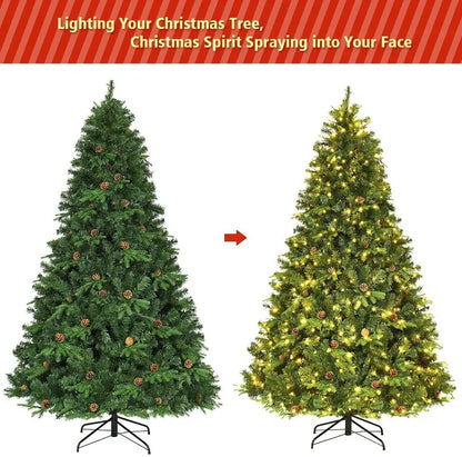 Premium Hinged Pre-Lit Spruce Christmas Tree  540 Warm White LED Lights Included