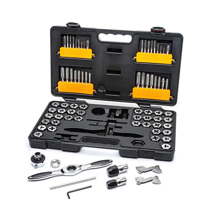 GEARWRENCH 77-Piece Ratcheting Tap & Die Set, SAE & Metric, Twist Lock Guide, Easy Operation