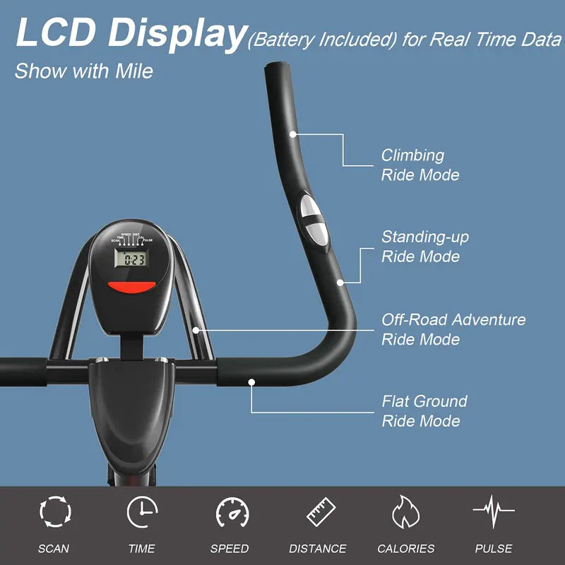 Magnetic Resistance Stationary Bike with Quiet Belt Drive and Ergonomic Design