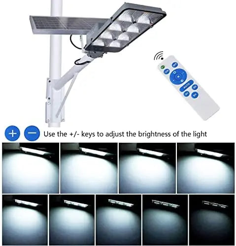 450W Solar-Powered Outdoor Flood Light  Dusk-to-Dawn Security Lamp with Remote Control for Yard, Garden & Court Lighting