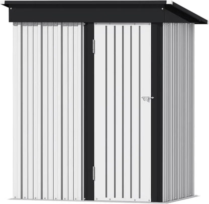Devoko 5′ x 3′ Corrosion-Resistant Garden Shed  Lockable Steel Outdoor Storage House with Single Secure Door