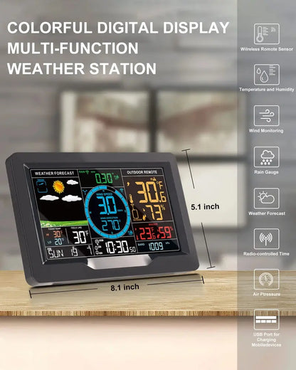 Wireless Indoor/Outdoor Weather Station with Digital Thermometer and Hygrometer