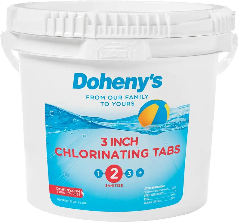 Doheny’s Premium 3″ Stabilized Chlorine Tablets  99% Pure Tri-Chlor, Slow-Dissolving, Individually Wrapped, 50 lb Pail