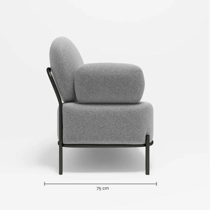Canapé 2 places design en tissu gris foncé
