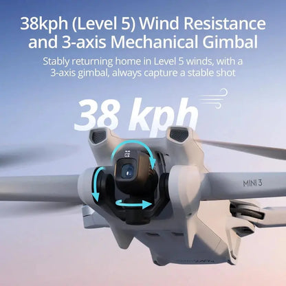 DJI Mini 3 Drone  4K Camera, 38-Min Flight Time, 10 km HD Transmission, Vertical Shooting Mode