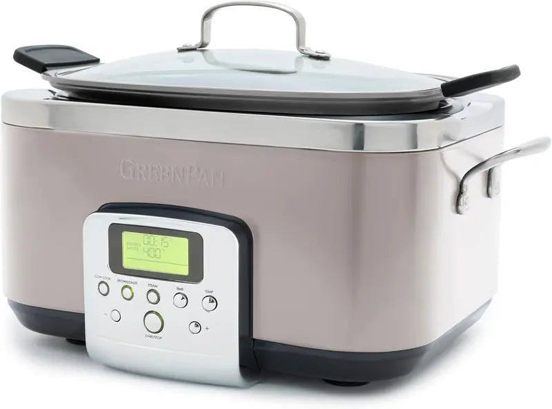 6-Quart Programmable Electric Slow Cooker  Dishwasher-Safe Lid & Removable Nonstick Base