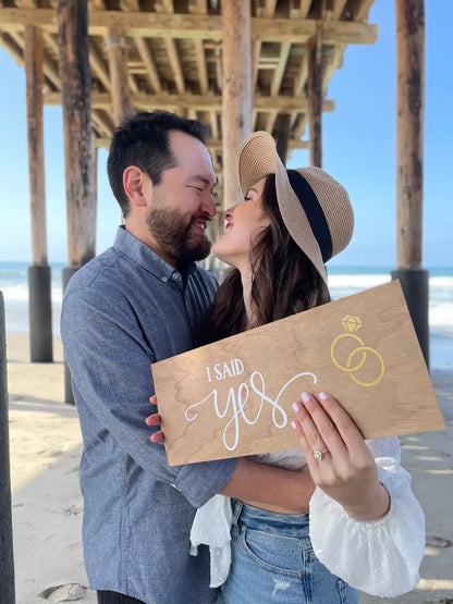 Wooden ‘I Said Yes’ Wedding Countdown Sign for Brides-to-Be