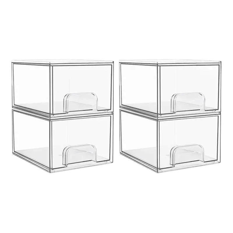 Clear Acrylic Stackable Drawer Organizer for Bathroom Vanity & Toiletries