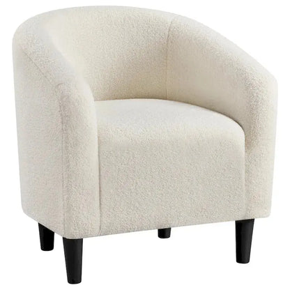 Yaheetech Barrel Accent Chair  Upholstered Club-Style Armchair for Living Spaces