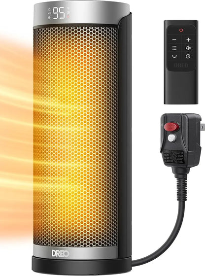 Dreo Portable 1500W Space Heater | 70° Oscillating PTC Heater with 8 Safety Protections, 5 Modes, Remote Control, 12H Timer & Ultra-Quiet Operation