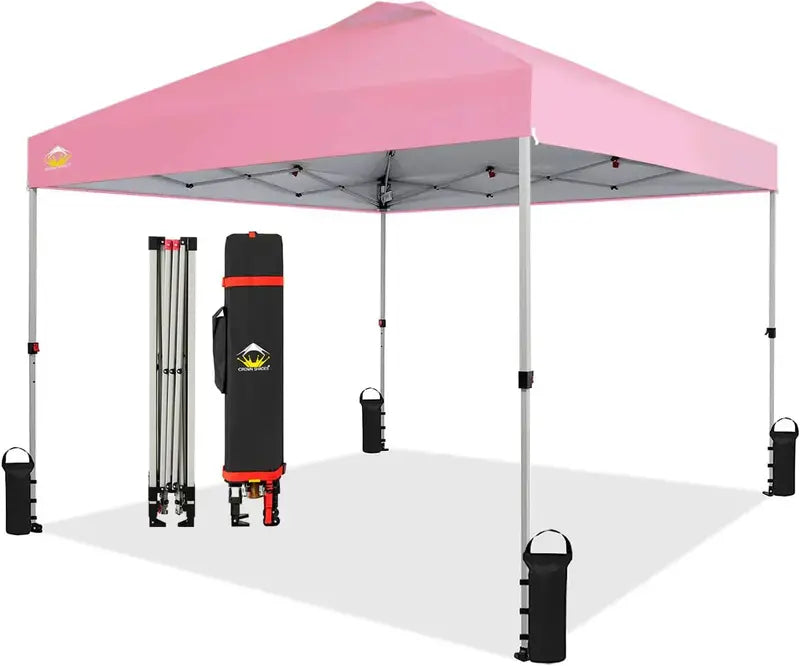 10×10 One-Click Pop-Up Awning  Silver-Coated Sunshade Canopy for Beach, Picnic & Outdoor Events