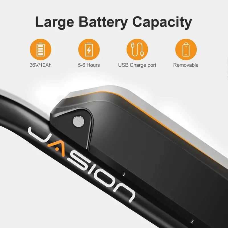 Jasion Adult Electric Bike  360Wh Removable Battery, Step-Through Frame E-Bike
