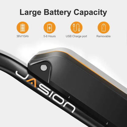 Jasion Adult Electric Bike  360Wh Removable Battery, Step-Through Frame E-Bike