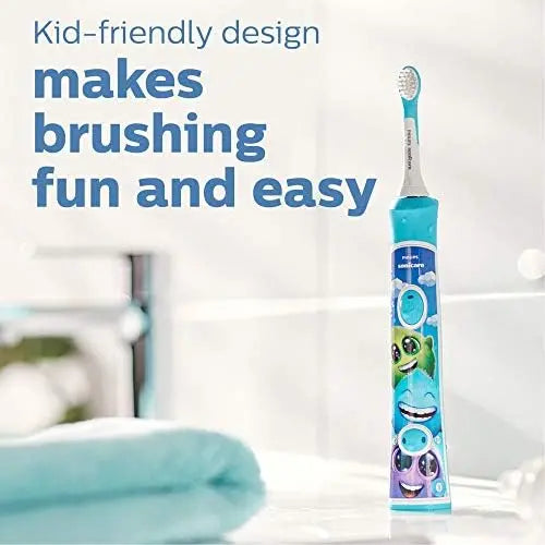 Philips Sonicare Kids 7+ Replacement Brush Heads, 2 Pack, Turquoise & White, Standard HX6042/94