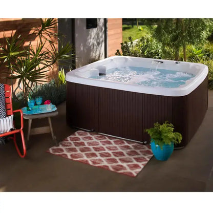 Lifesmart 7-Person Espresso Hot Tub with 22 Jets, Ozonator, and 110V Convenience