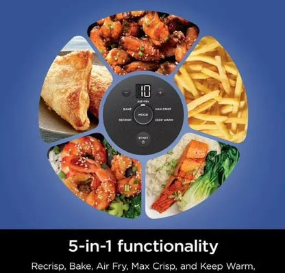 Ninja Crispi 5-in-1 Portable Glass Air Fryer  Dual-Size Containers for Small or Large Batches