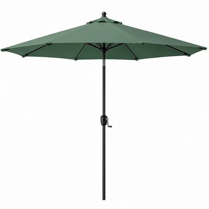 9 ft Crank-Operated Patio Table Umbrella with UV-Protective Canopy and 8-Rib Support