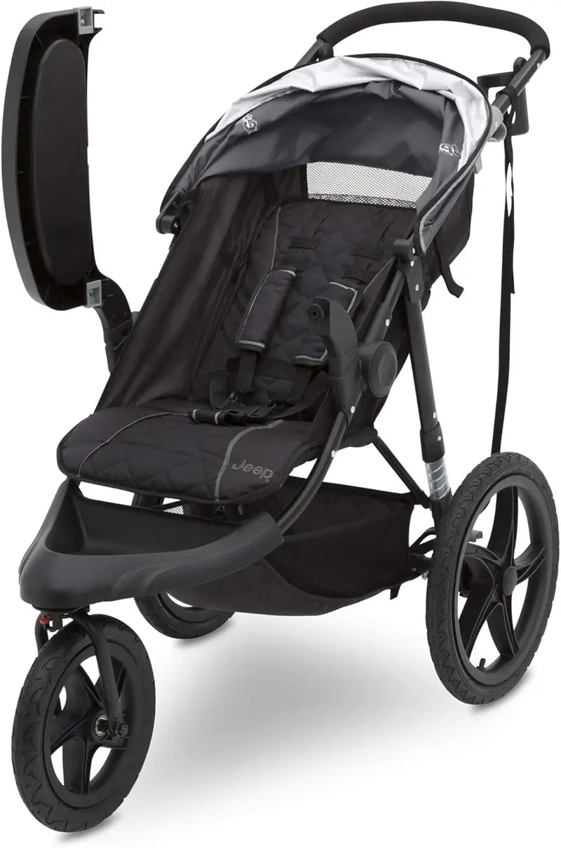 Classic All-Terrain Jogging Stroller  Smooth-Ride Three-Wheel Pushchair in Sleek Grey Finish
