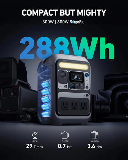ECOFLOW Solix C300 Portable Power Station  288Wh Battery Capacity