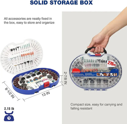 WORKPRO 276-Piece Rotary Tool Accessory Kit  Cutting, Carving & Polishing