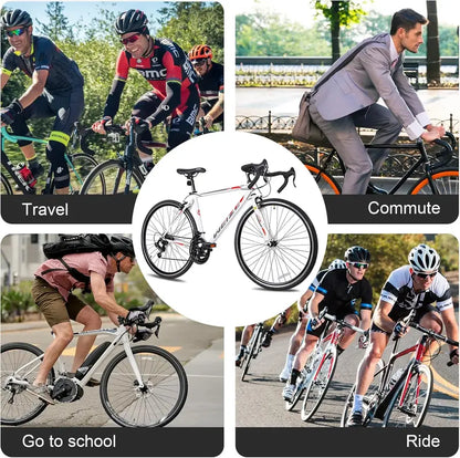 WEIZE 700C Road Bike  14-Speed Commuter Bicycle with Drop Handlebars and Caliper Brakes
