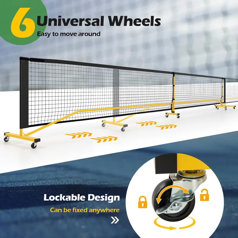 22-Foot Regulation Pickleball Net System  Powder-Coated Steel Frame with Adjustable Height and Weather-Resistant Net