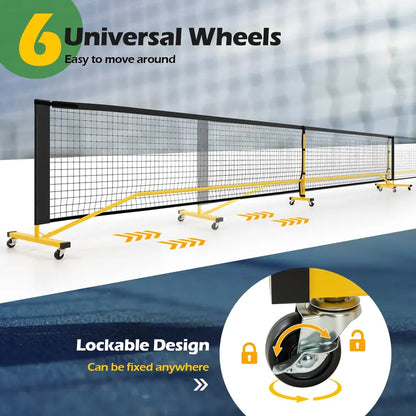 22-Foot Regulation Pickleball Net System  Powder-Coated Steel Frame with Adjustable Height and Weather-Resistant Net