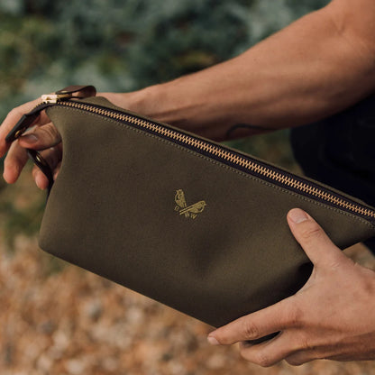 Canvas Wash Bag / Dopp Kit - Olive