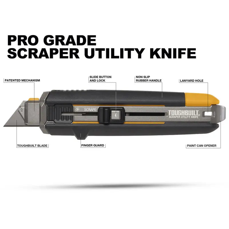 Toughbuilt Scraper Utility Knife with 5 Blades