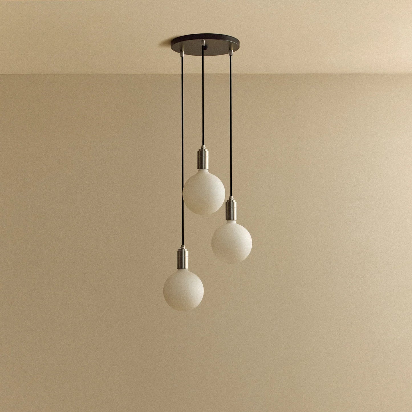 Triple Pendant in Stainless Steel + Sphere IV
