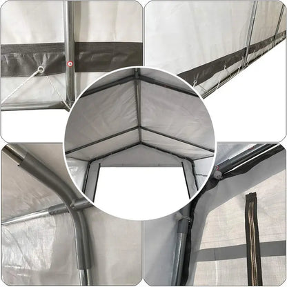 10 x 20 ft Heavy-Duty Portable Carport  Waterproof UV-Treated Instant Shelter with Sidewalls
