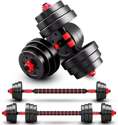 Adjustable Dumbbell Set  Converts to Dumbbells or Barbell for Versatile Training