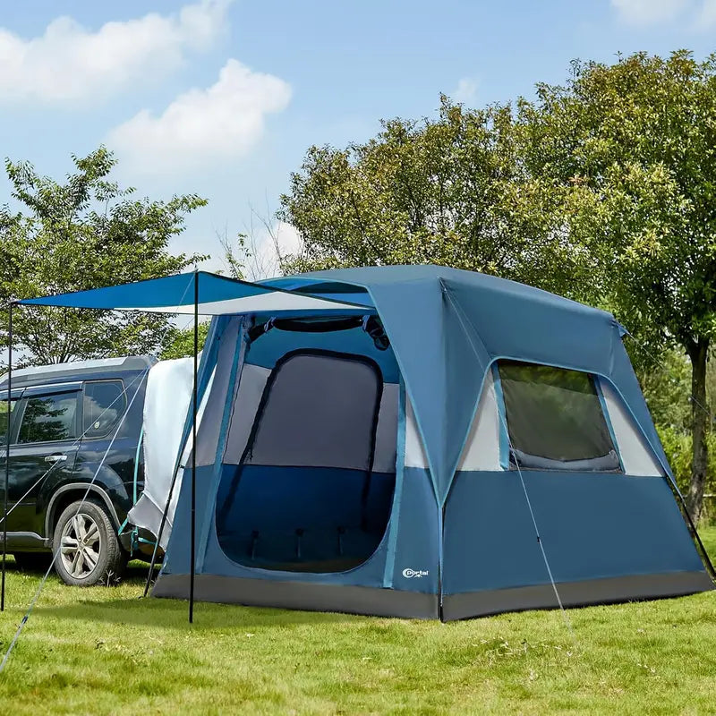Portal 5-Person SUV Tent with Integrated Porch — Water-Resistant, Windproof Trunk Camp Tent
