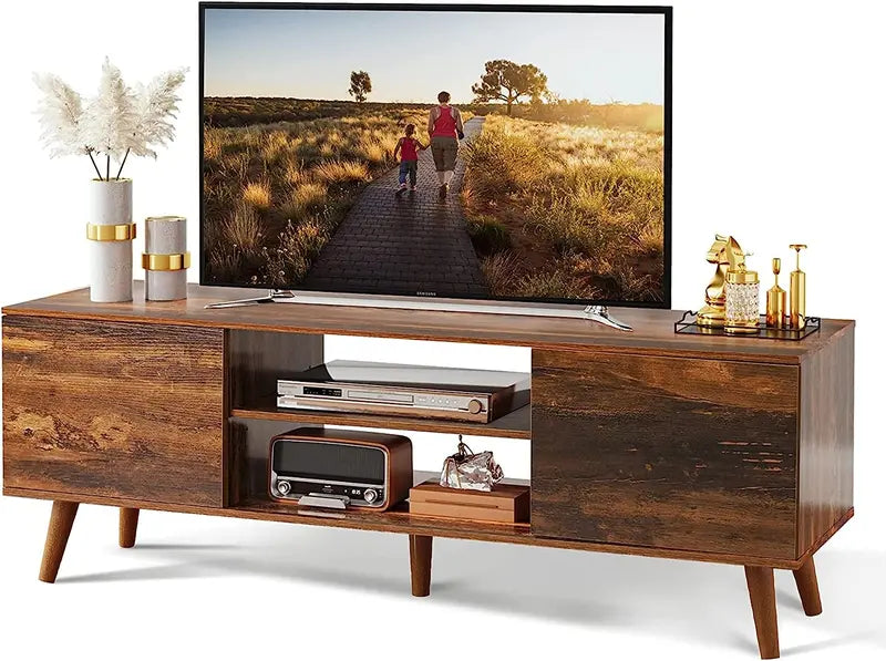 WLIVE TV Stand for 55 60 inch TV, Mid Century Modern TV Console, Entertainment Center