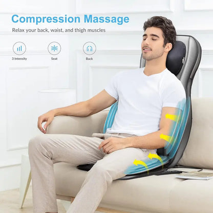 COMFIER Portable Shiatsu Back Massager | Neck & Shoulder Heating Pad with Rolling Compression Therapy for Full-Back Pain Relief