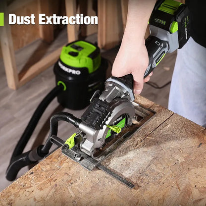 WORKPRO 4.5-Inch 20V Compact Cordless Circular Saw  Includes 4.0Ah Battery, Fast Charger & 3 Blades