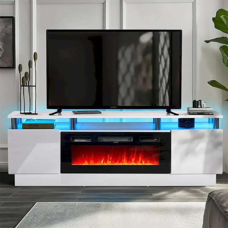 Electric Fireplace TV Stand  70″ Media Console with Built-in 36″ Heater