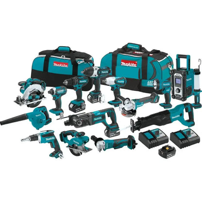 Makita 18V LXT 15-Piece Cordless Combo Kit  Includes 3.0Ah Batteries, Charger, and Core Power Tools