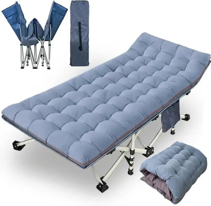 Heavy-Duty Folding Camping Cots with Built-in Mattresses  2-Piece Set for Outdoor Comfort
