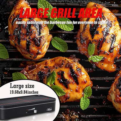 Artestia 1800W Portable Indoor/Outdoor Grill: Temperature-Controlled Smokeless Grill with Removable Stand, Ideal for Balconies, Apartments, and Family BBQs