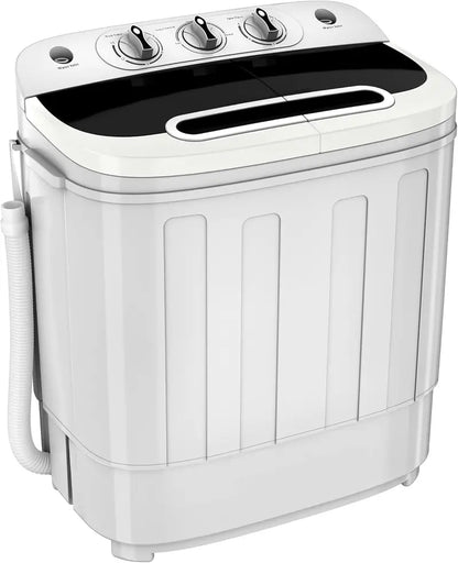 Compact Portable Twin-Tub Washer & Spin Dryer  13-lb Capacity, Lightweight Mini Washing Machine Ideal for Dorms, Apartments, RVs, and Small Households