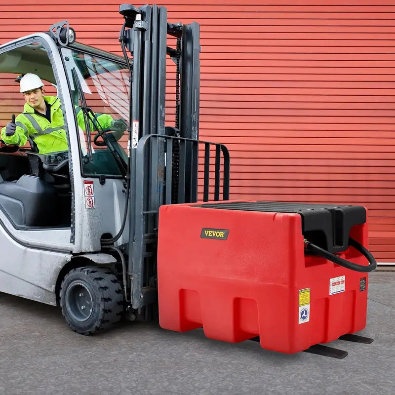 Red 48-Gallon Dual-Fuel Transport Tank  12V Electric Pump, 10.6 GPM Transfer Rate, Heavy-Duty Hose &amp; Auto Fueling Nozzle