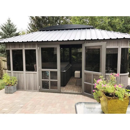 Colorado Large PVC Gazebo  17.5 Ft. Wide × 11.5 Ft. Deep All-Weather Patio Shelter
