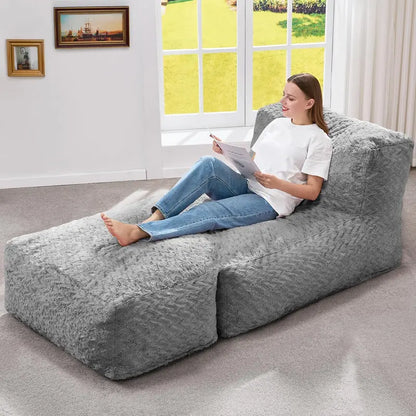 Hobestluk Extra-Large Memory Foam Bean Bag Lounger  Cordless Lounge Sofa for Adults