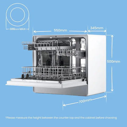COMFEE’ Countertop Portable Dishwasher  Compact 5L-Tank Mini Washer for Apartments and RVs, No Installation Needed