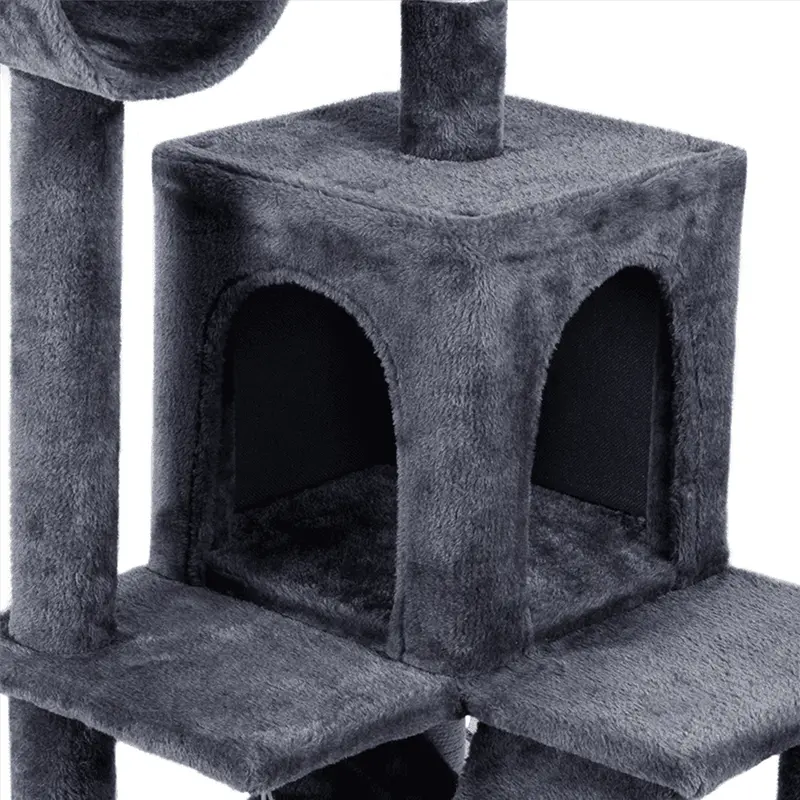 Yaheetech 51″ Cat Tree Tower with Condo, Hammock & Scratching Posts, Gray